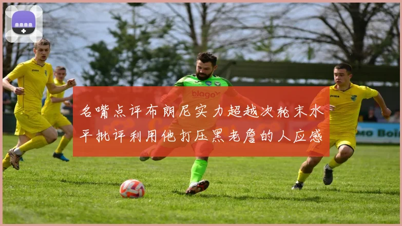 名嘴点评布朗尼实力超越次轮末水平批评利用他打压黑老詹的人应感羞愧